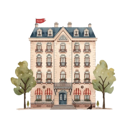 柔らかく可愛い 水彩旅行シリーズ クリップアート(全10点)|PNG背景透過