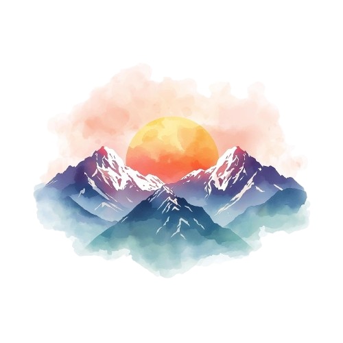 柔らかく可愛い 水彩旅行シリーズ クリップアート(全10点)|PNG背景透過