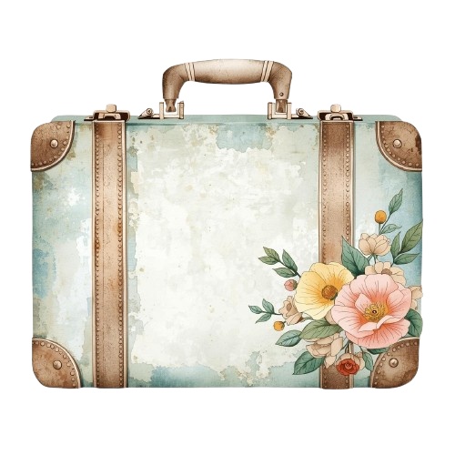 柔らかく可愛い 水彩旅行シリーズ クリップアート(全10点)|PNG背景透過