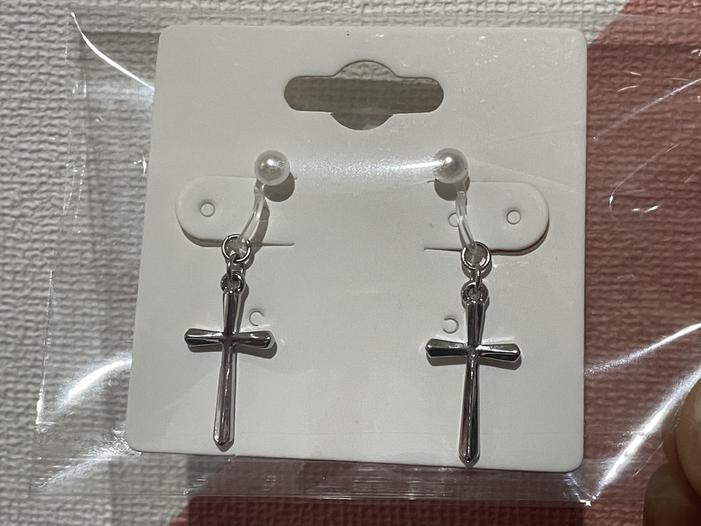 ドール用アクセサリー/シンプルクロスノンホールピアス