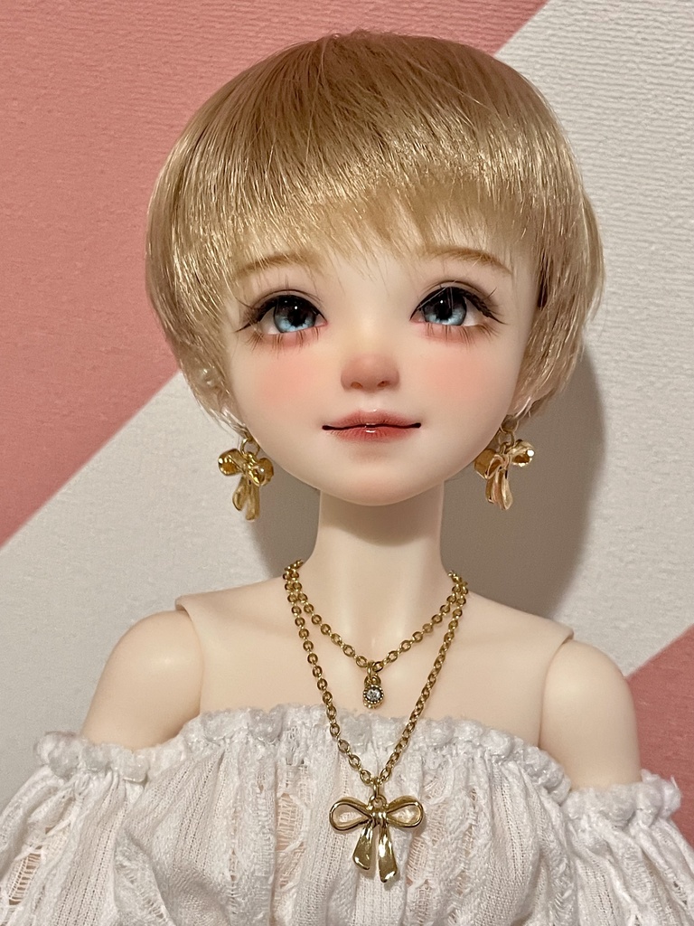ドール用アクセサリー/リボンノンホールピアス