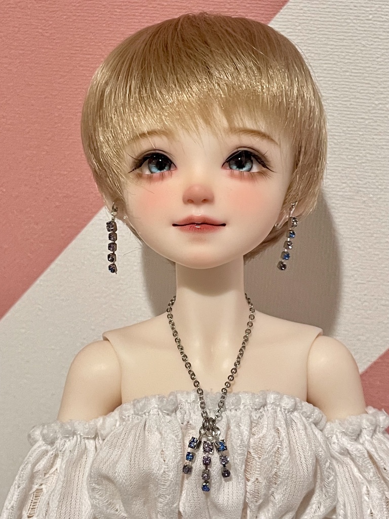 ドール用アクセサリー/ラインストーンノンホールピアス