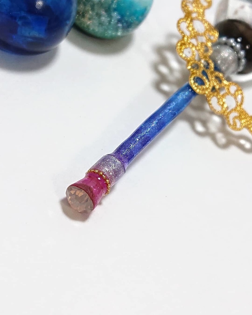 魔法陣 変身ステッキ風ネックレス 杖 スタッフ ロッド