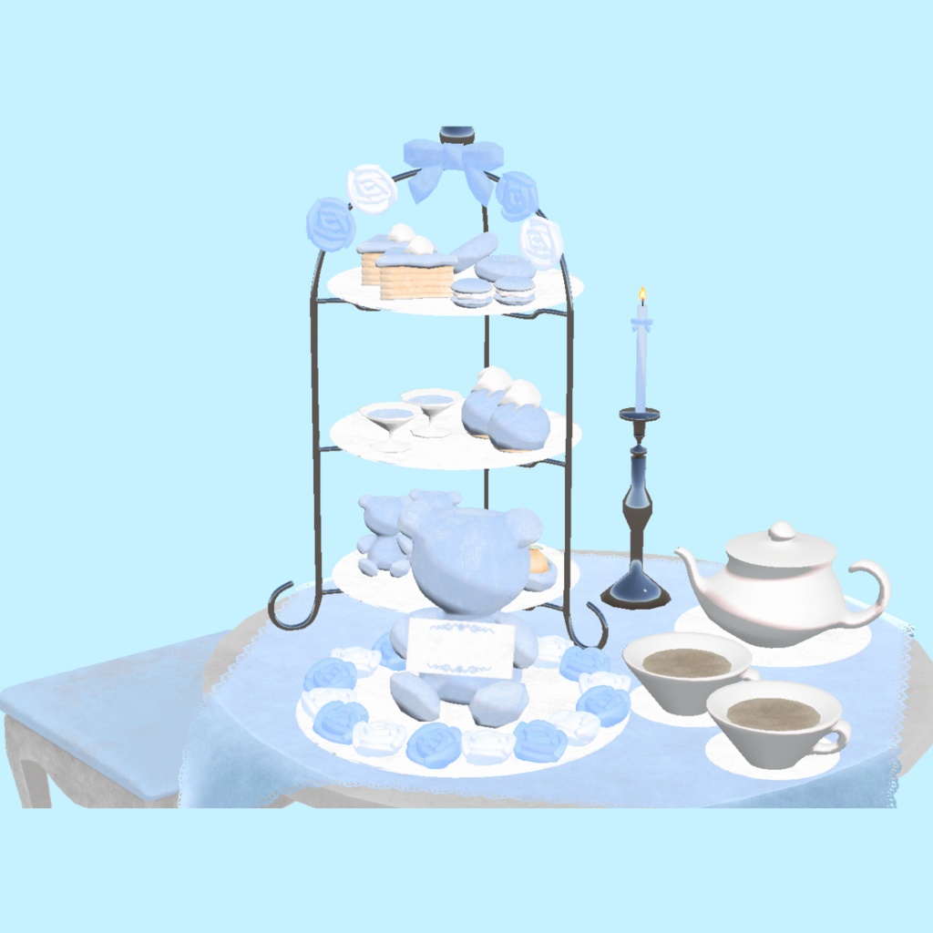 ー期間限定¥100ー〖VRChat/Unity〗天使界隈アフターヌーンティーセット〖3Dモデル〗