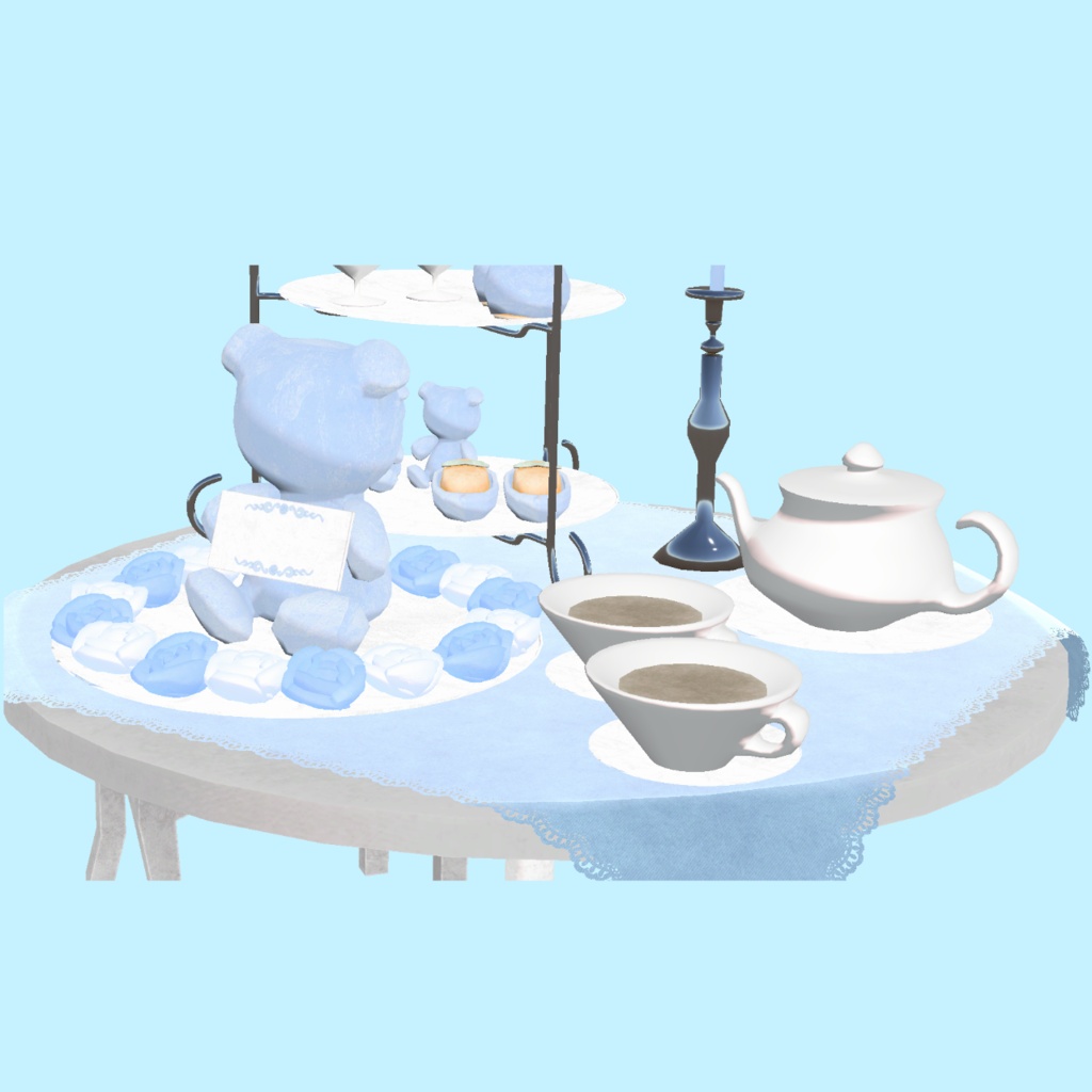ー期間限定¥100ー〖VRChat/Unity〗天使界隈アフターヌーンティーセット〖3Dモデル〗