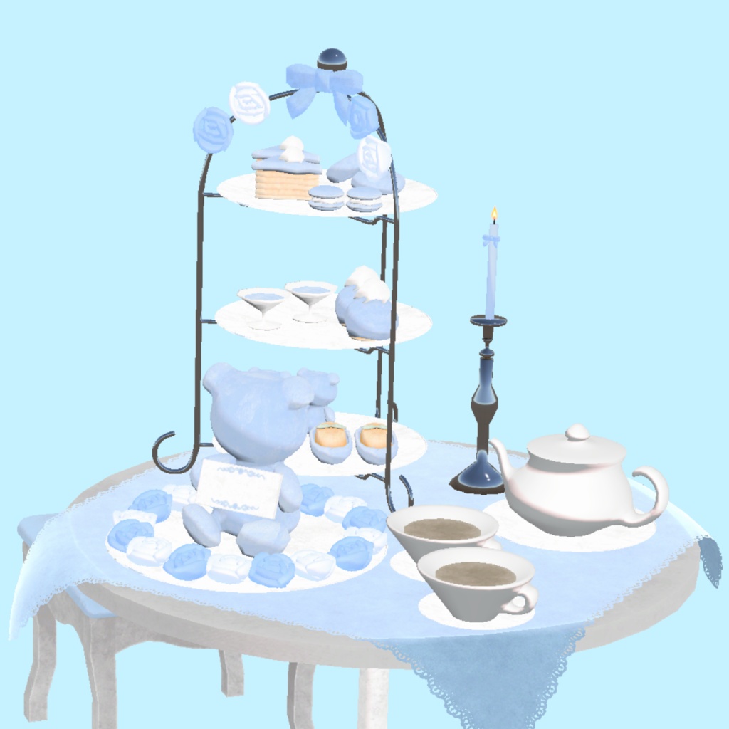 ー期間限定¥100ー〖VRChat/Unity〗天使界隈アフターヌーンティーセット〖3Dモデル〗