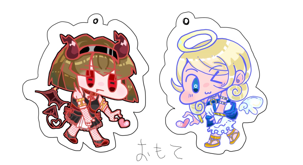 ドロシーとエンジェルの天使と悪魔衣装ペアアクリルキーホルダー