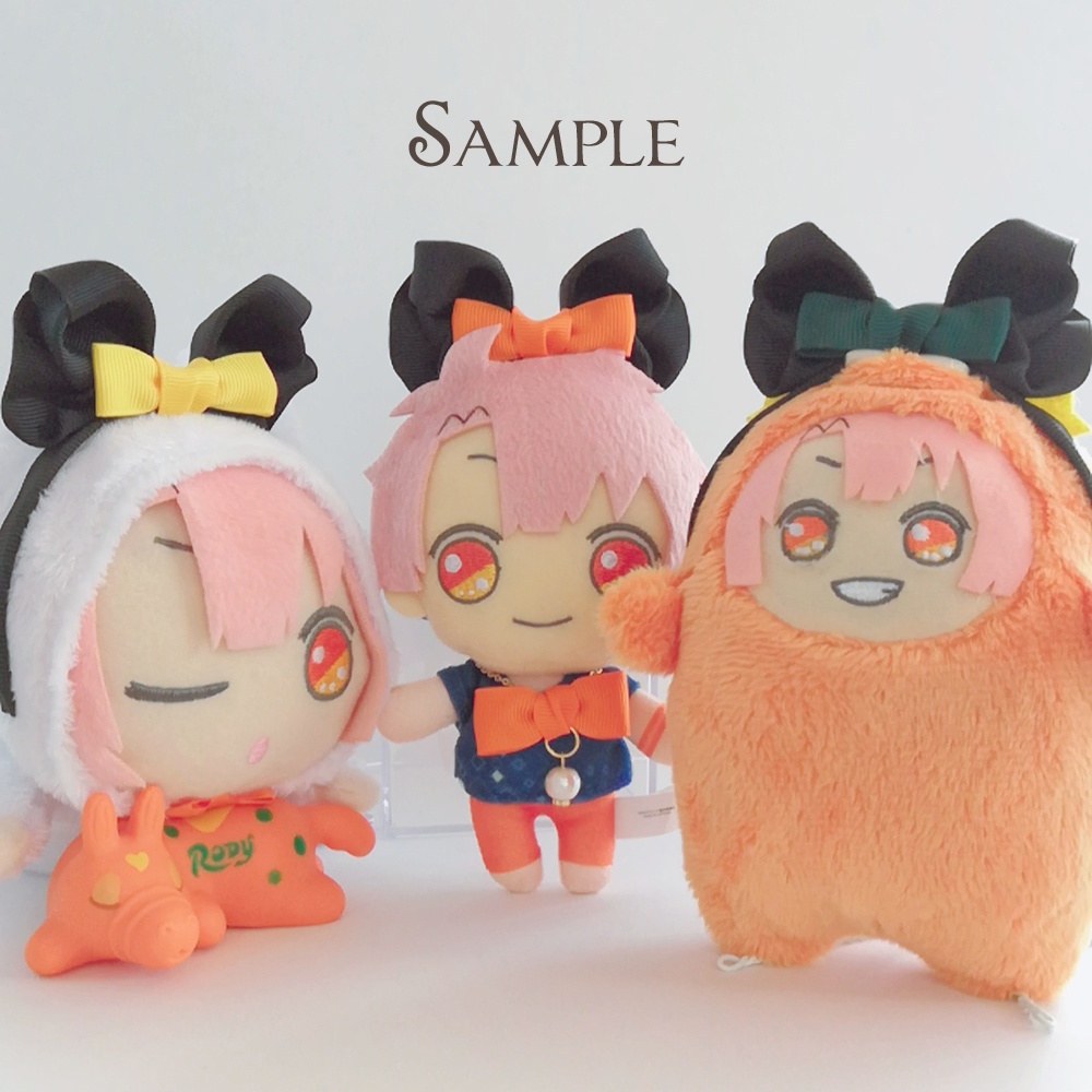 【全29色】ぬいぐるみ用まるみみ風リボンカチューシャ・黒【1】（受注制作）