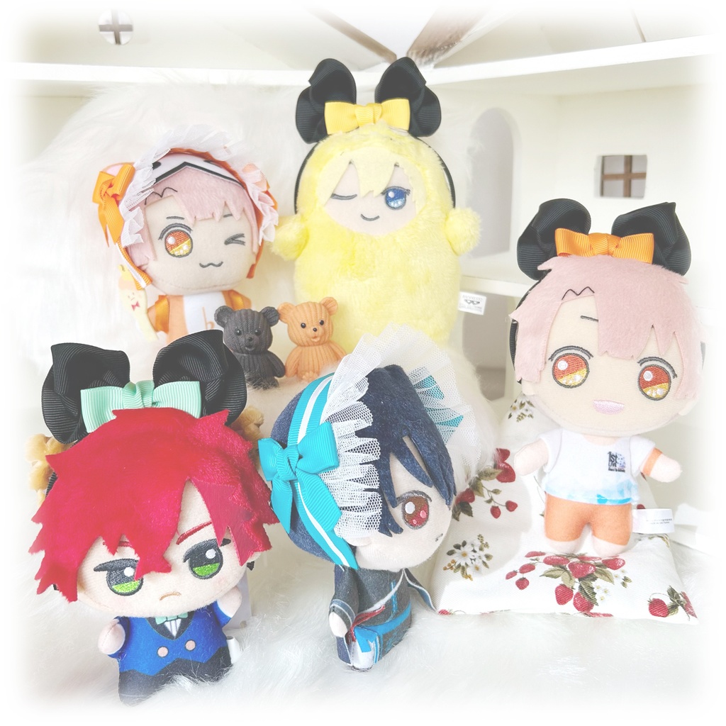 【全30色】ぬいぐるみ用まるみみ風リボンカチューシャ・黒(受注制作)