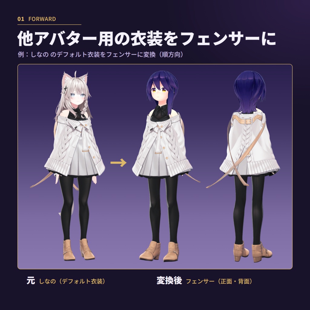 【VRChat】フェンサー用 もちふぃった~ 変換プロファイル(順方向・逆方向)【非公式】