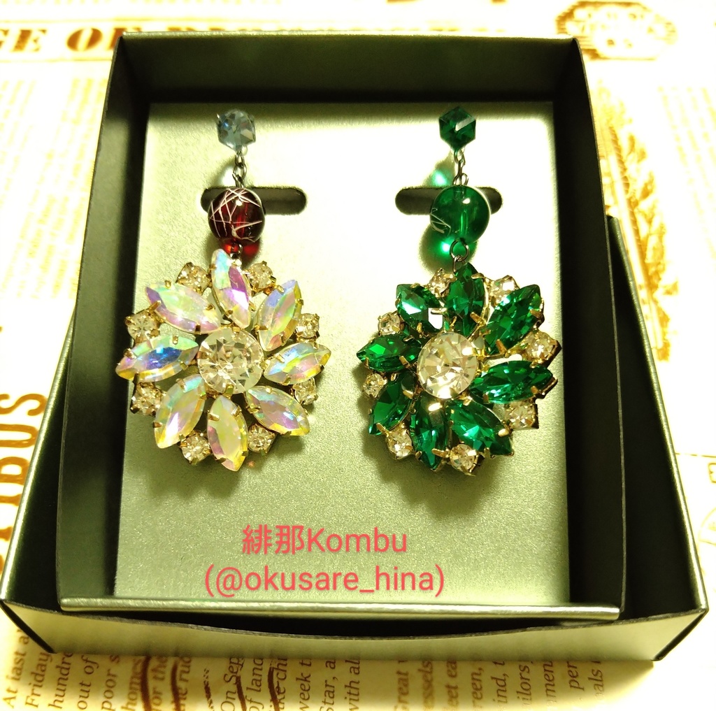 ヴィンテージボタン使用ノンホールピアス_2