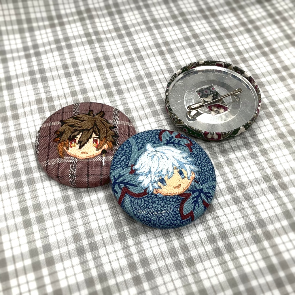 刺繍缶バッジ -原神 璃月・稲妻-