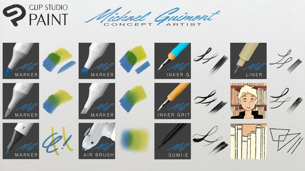 マーカーとインクMichael Guimont Clip Studio Paint Markers & Inks