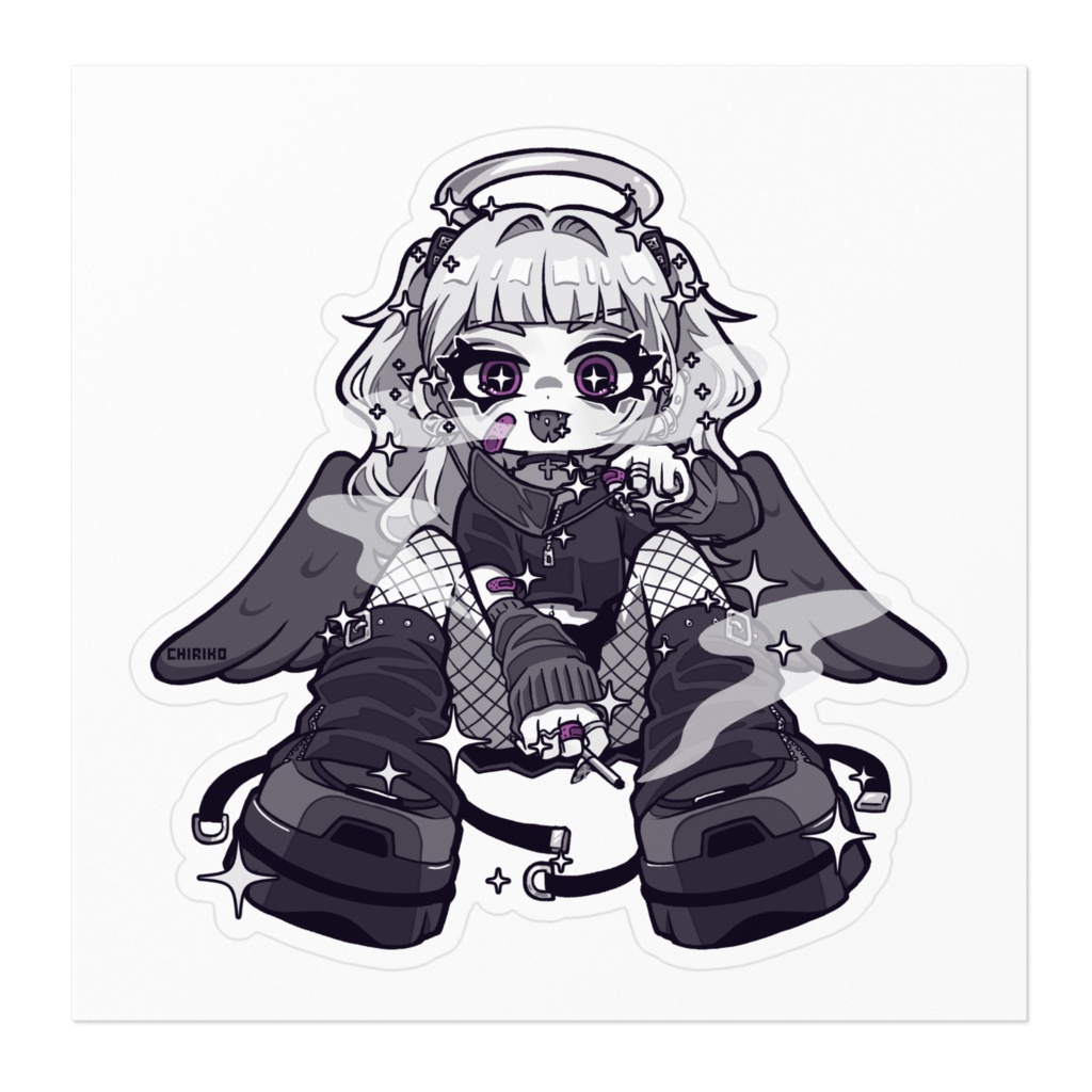 天使ちゃんステッカー黒