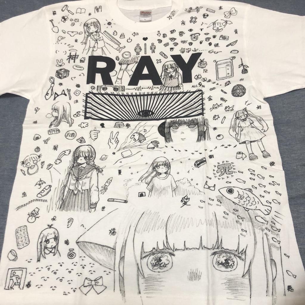 甲斐莉乃 落書きｔシャツ４時間 ノートの落書き風tシャツ サインありチェキ券１枚付き Ray公式通販 Booth
