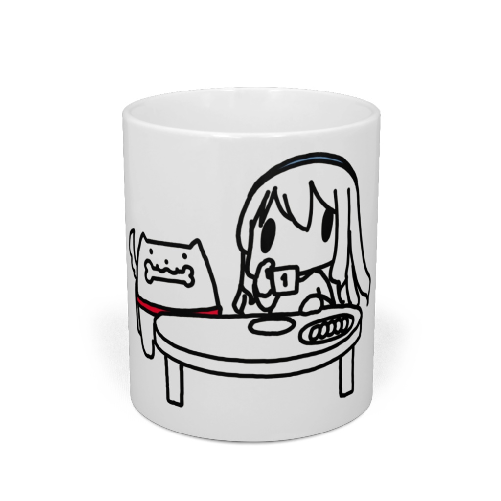 ゾンビと白い犬マグカップ