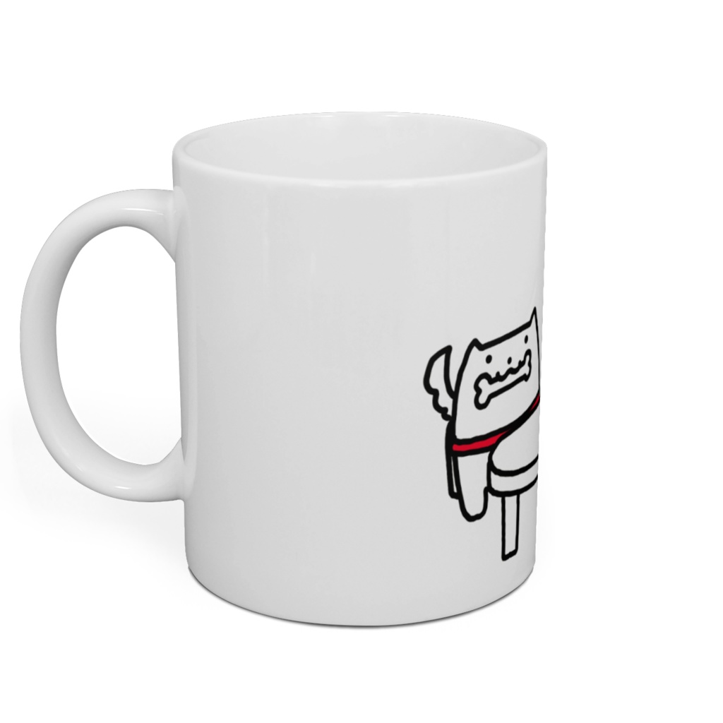 ゾンビと白い犬マグカップ