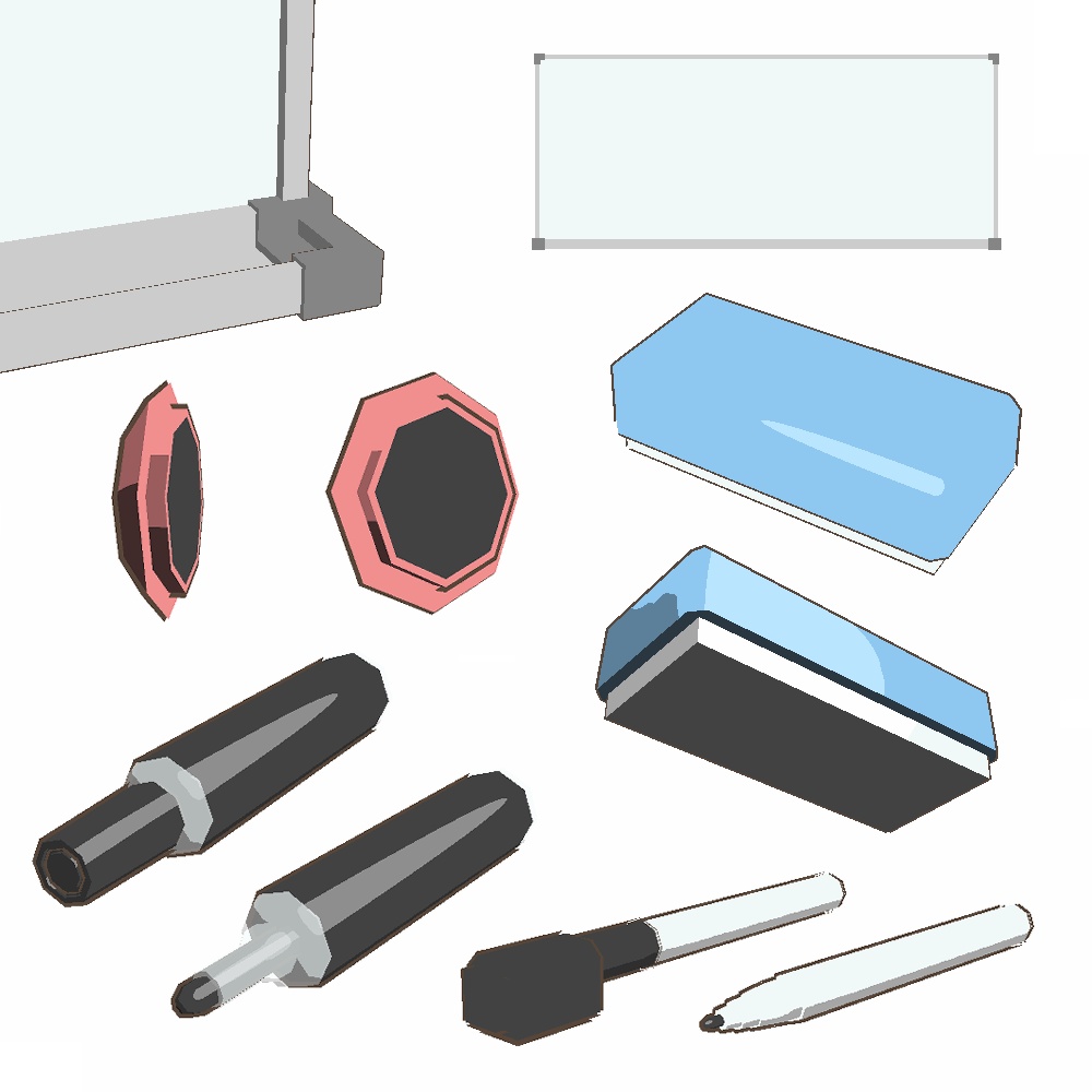 【3Dモデル】ホワイトボードセット