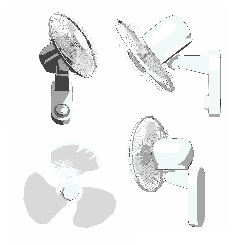 【3Dモデル】壁掛け扇風機