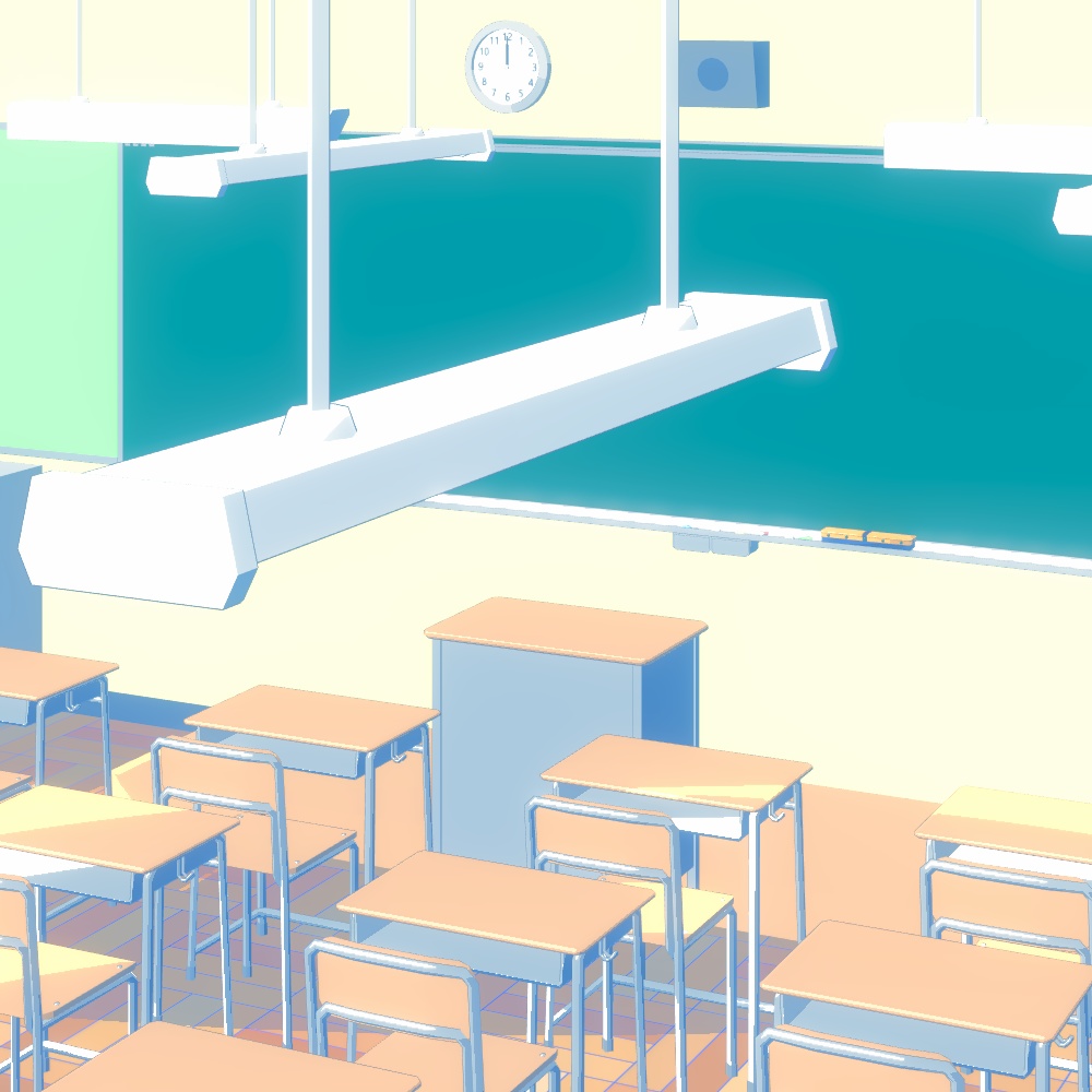 【3Dモデルセット】教室セット