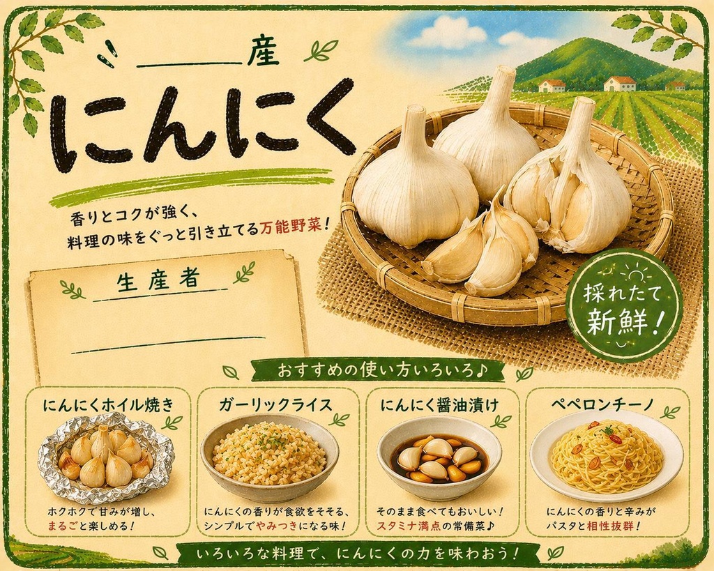 にんにくぽっぷ①料理名つき
