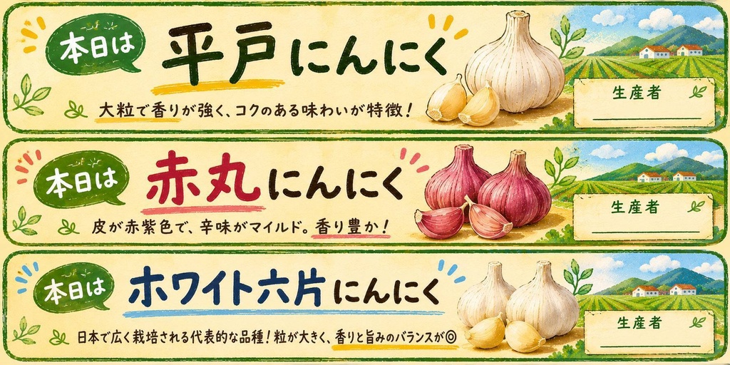 にんにくぽっぷ②にんにく種類紹介