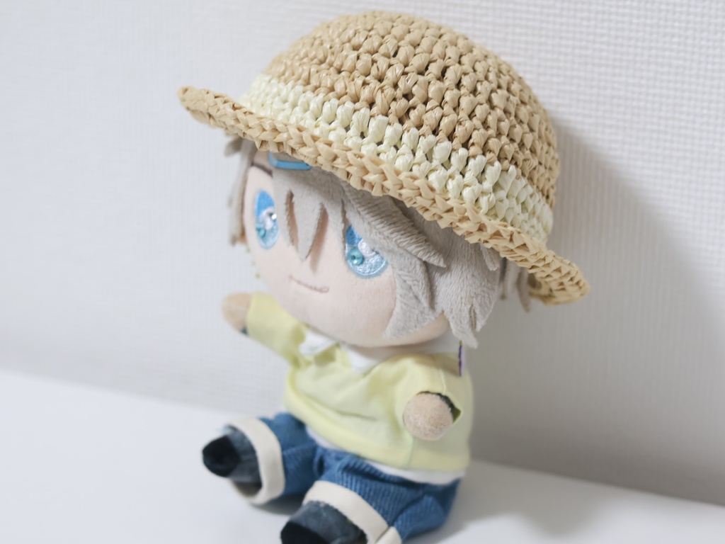にじぬいサイズ 麦わら帽子 白色