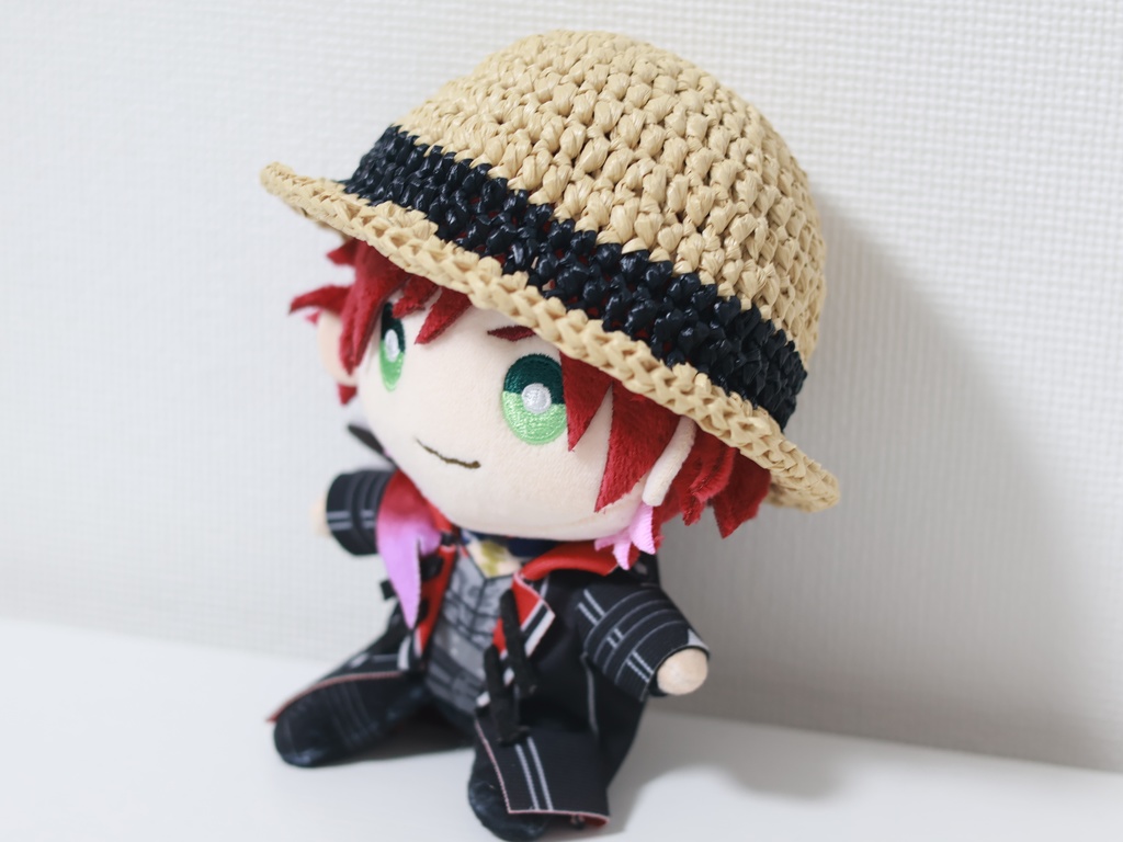 にじぬいサイズ 麦わら帽子 黒色