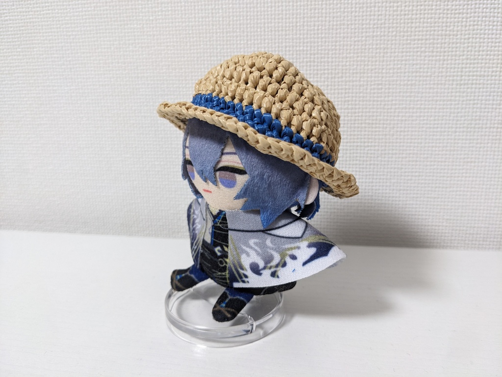 ぱぺ用 麦わら帽子  青