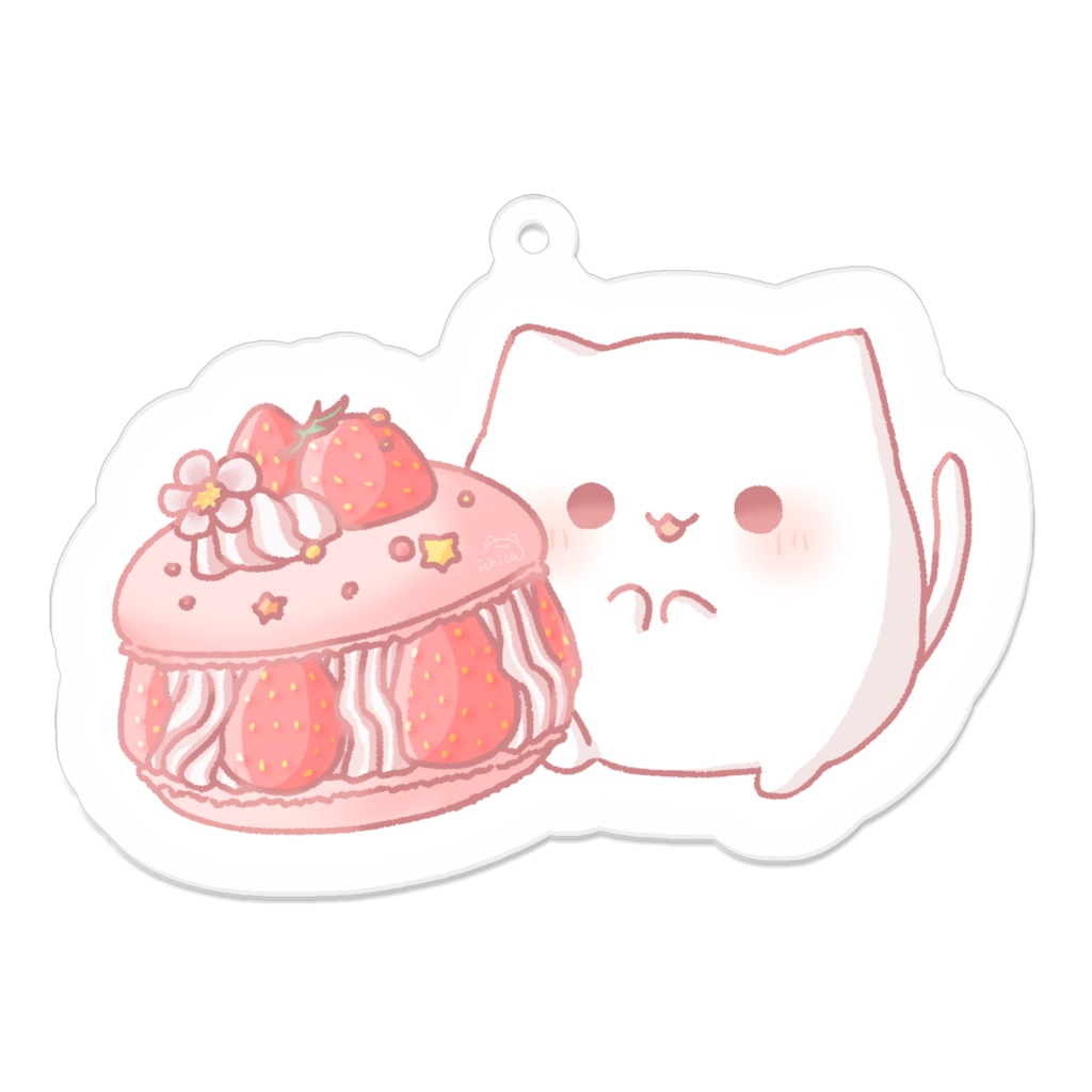 しろねことストロベリーマカロン🍓