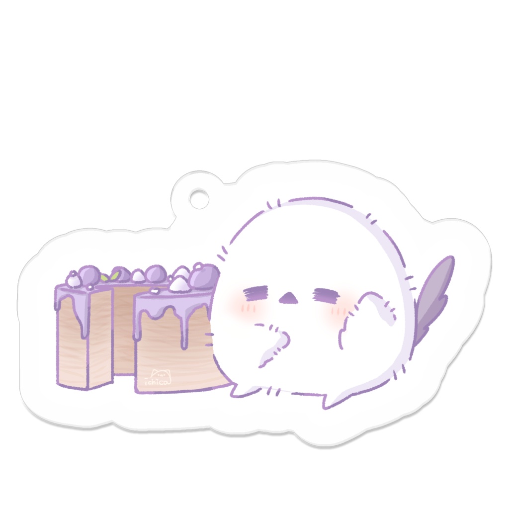 シマエナガとグレープバウムクーヘン