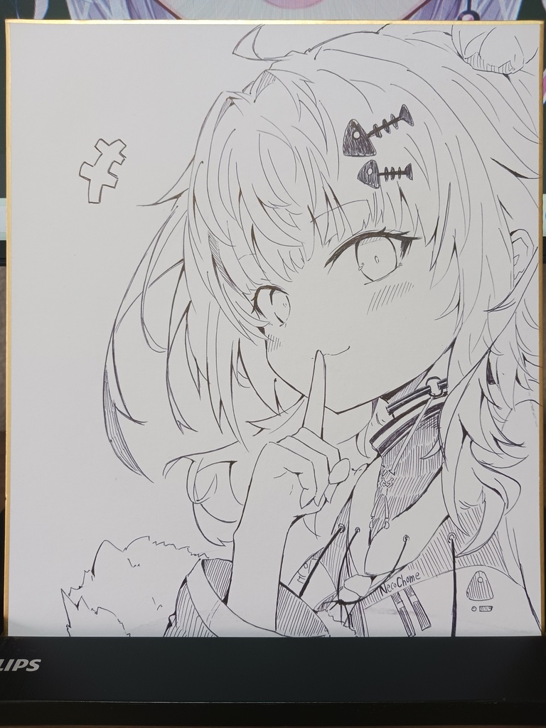 猫乃ちょめ1周年記念色紙＆直筆サインシール