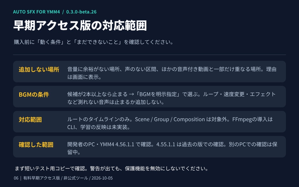【YMM4】効果音を自動配置|Auto SFX for YMM4【有料早期アクセス版】