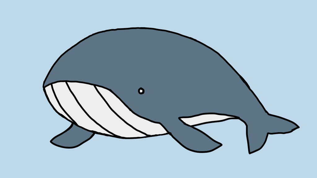 whale_Tシャツ(ブルー)