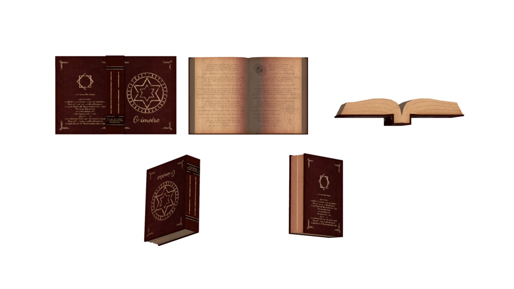 【VRChat想定】開ける魔導書と猫ちゃん魔女ハット【pb設定済み】