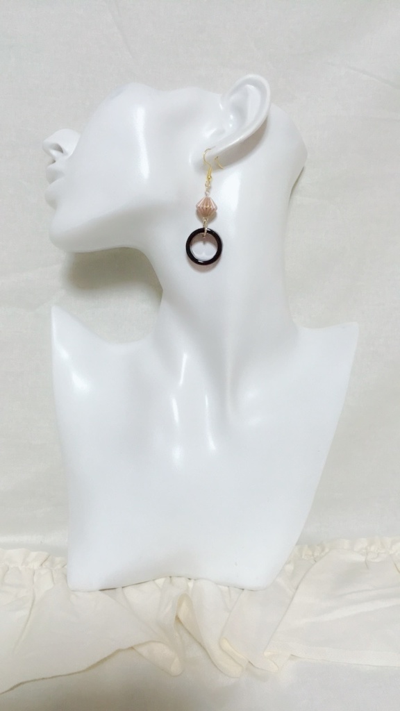 ゆびわピアス クリアブラウン