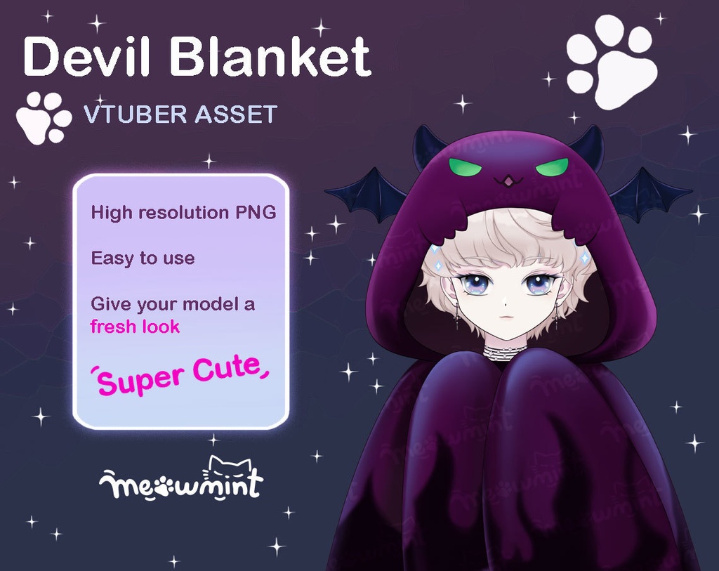 Cute Devil Blanket かわいい悪魔の毛布 - Vtuber asset
