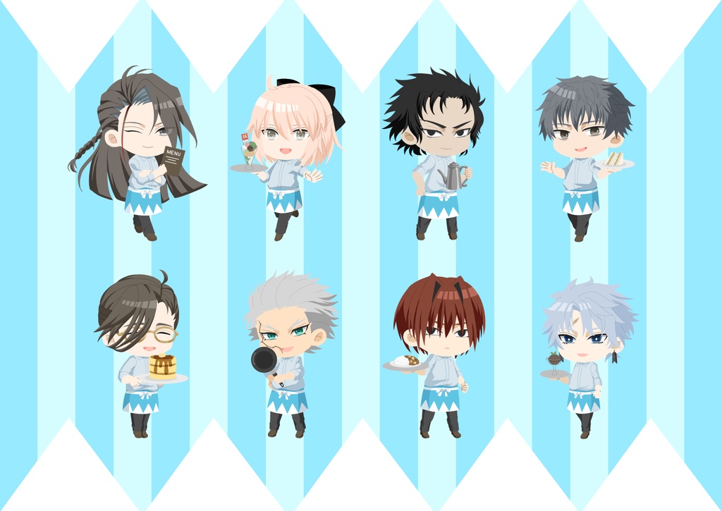 カフェ店員風アクリルキーホルダー