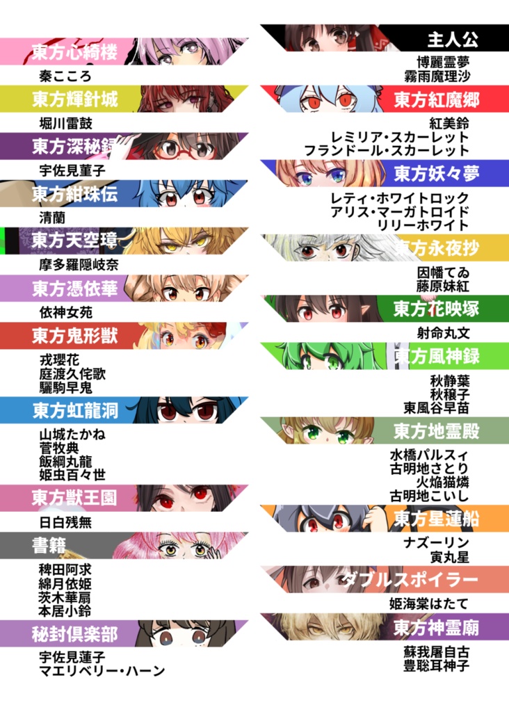 【イラスト合同誌】東方立ち絵合同