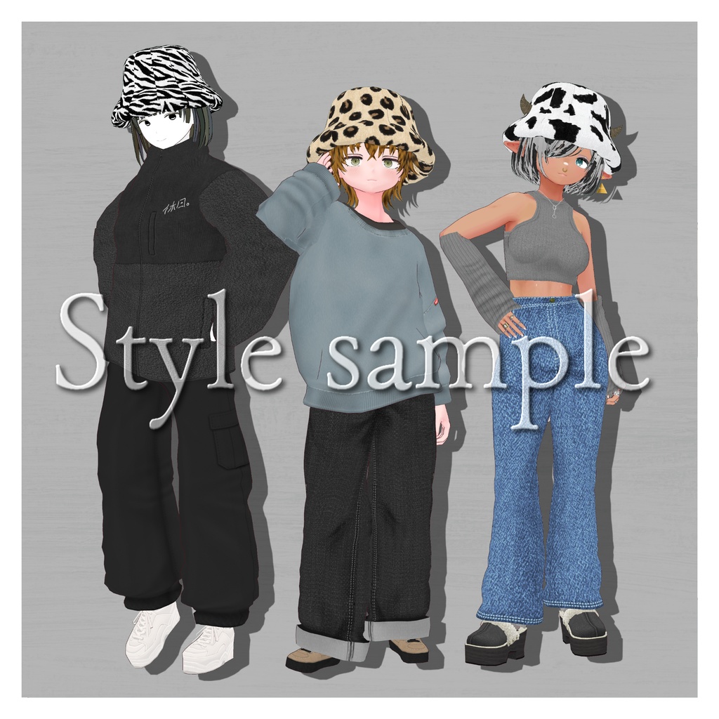 jakke ファーハット　cow アニマルファーバケットハット - Boichan products - BOOTH