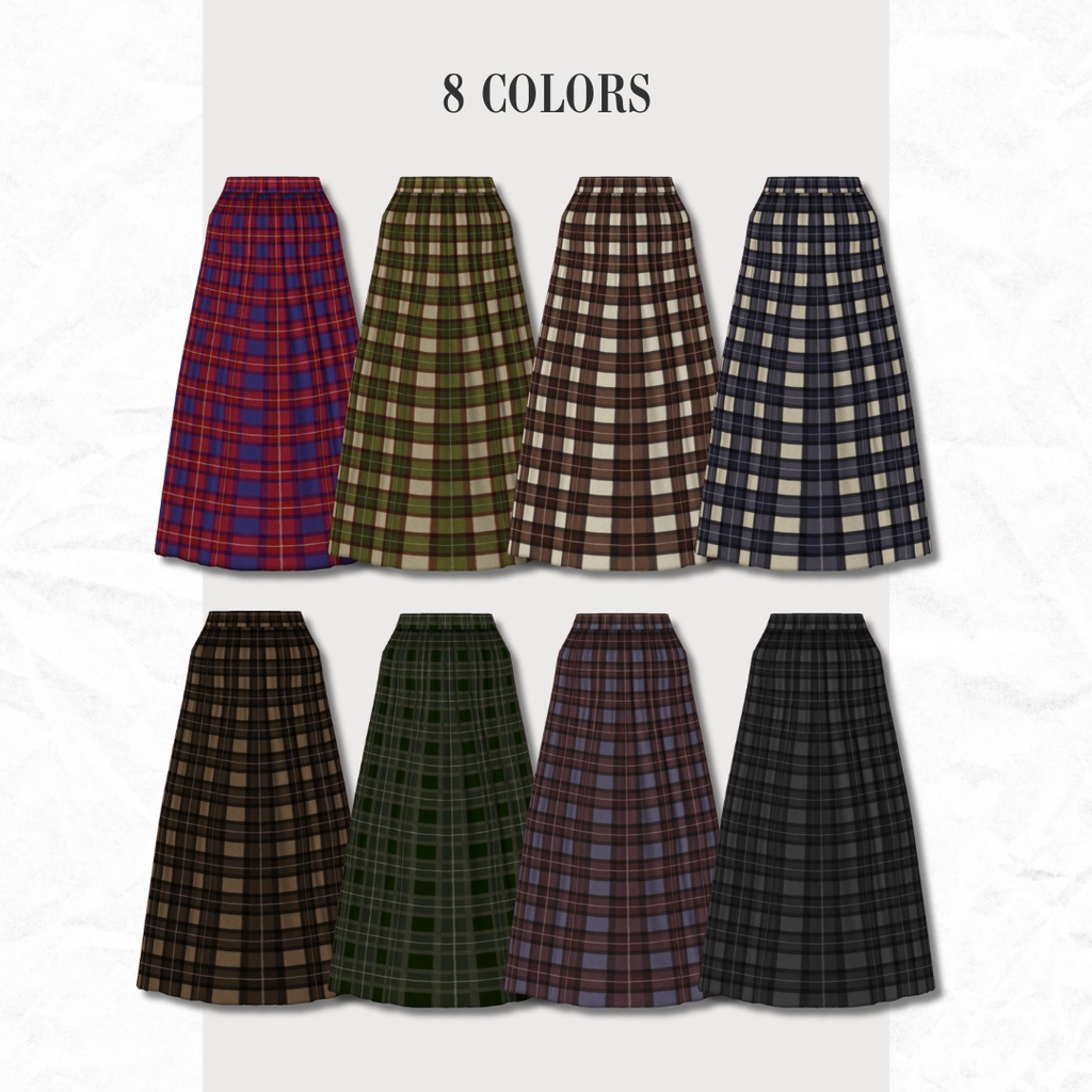 CHECKED LONG SKIRT