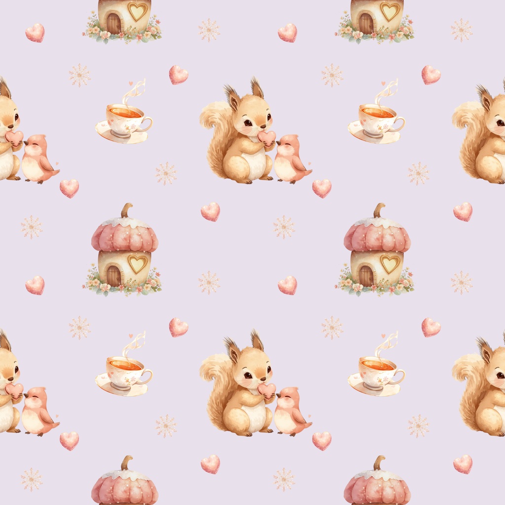 ふんわり冬のティータイム*デジタルペーパー5点セット|ピンク&ラベンダー