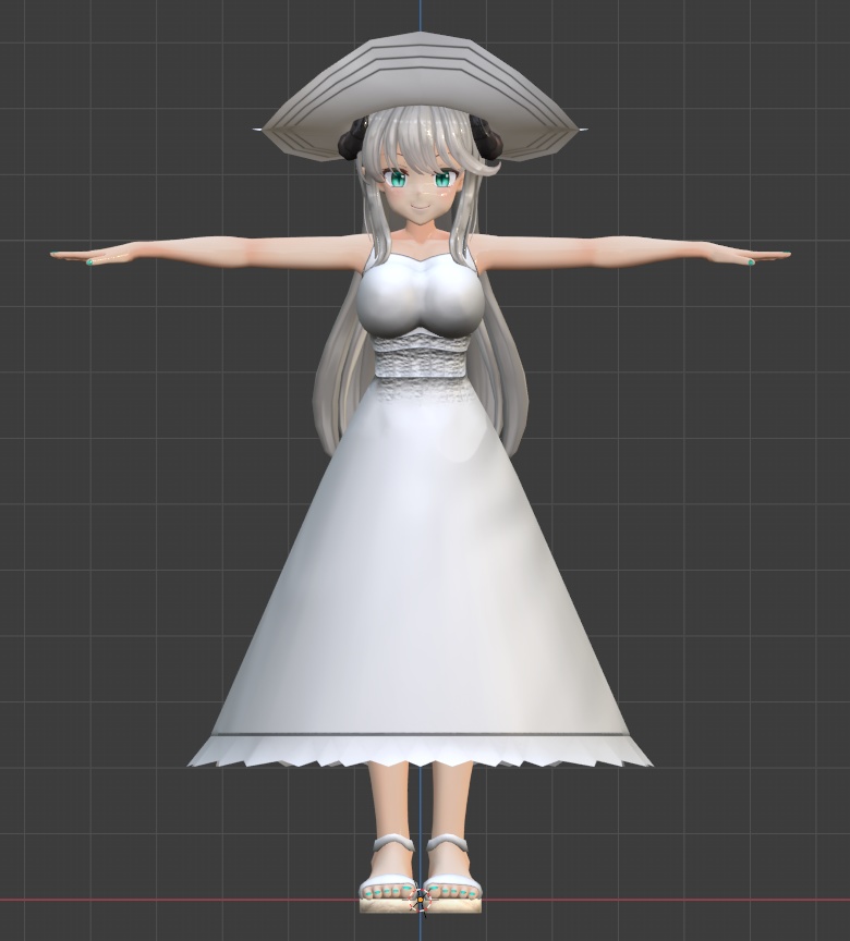 ぱる屋様 オリジナル3Dモデル『シルヴィア』対応白ワンピース