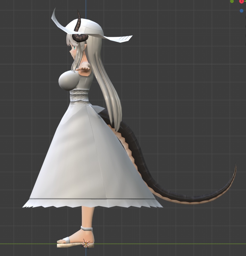 ぱる屋様 オリジナル3Dモデル『シルヴィア』対応白ワンピース