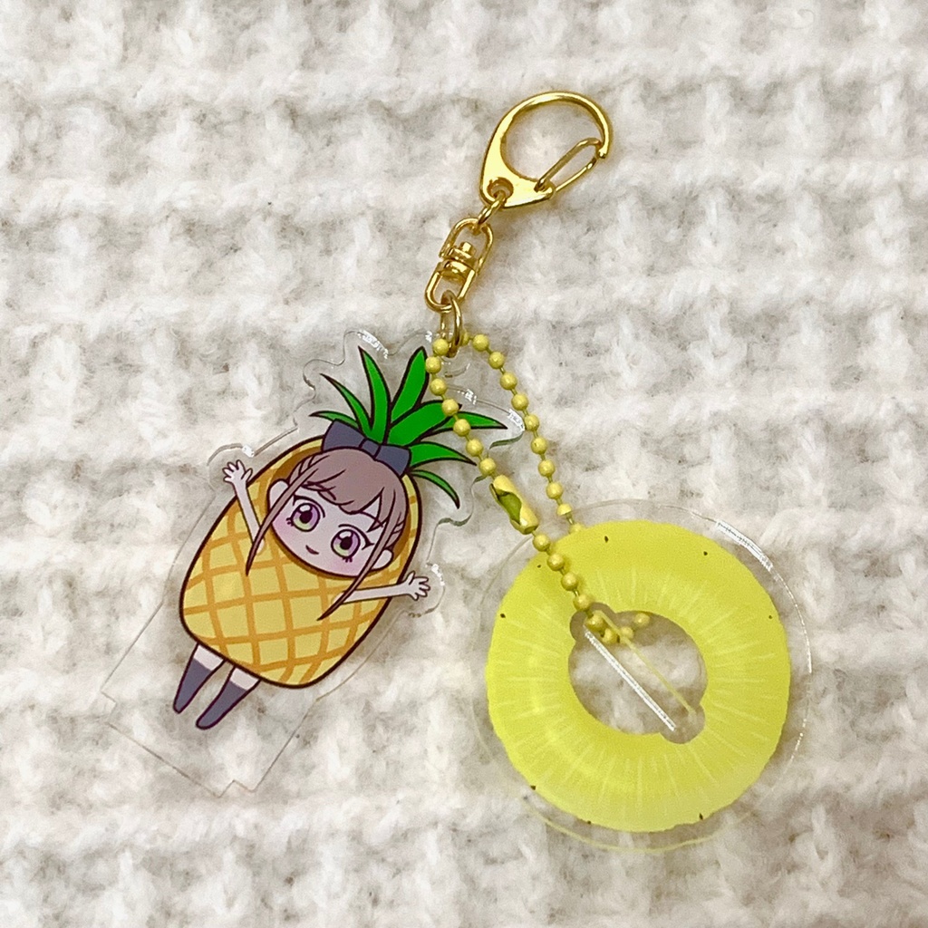 酢酸えちる🍍生誕祭記念グッズセット(台座付きアクリルキーホルダー&白雲石吸水コースター)