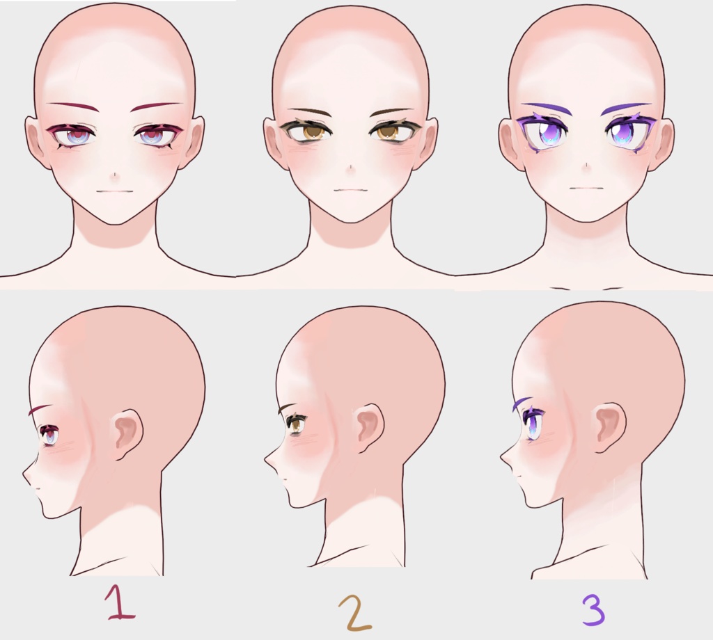 Male Vroid Head 3Pack 