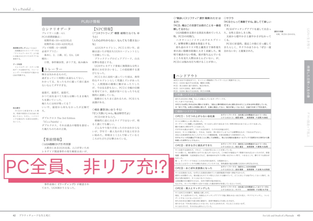 【DX3rd】プラティチュードな生と死に【単発シナリオ集】