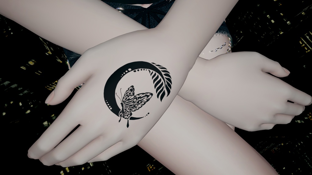 蝶と月のtatoo「トライバル」
