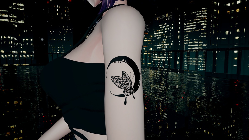 蝶と月のtatoo「トライバル」