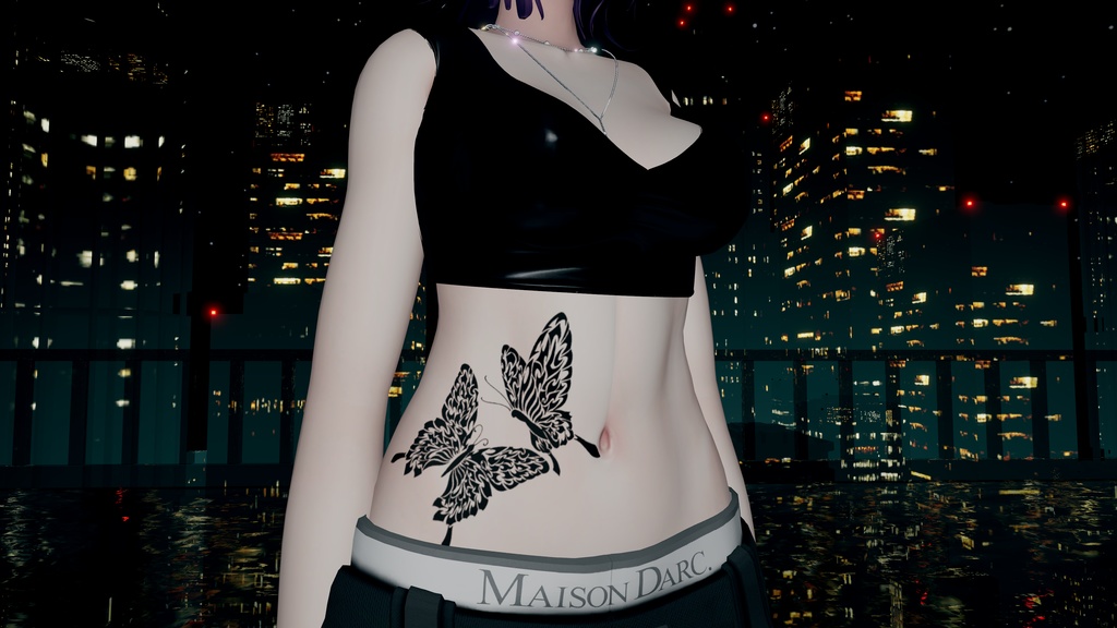 蝶と月のtatoo「トライバル」